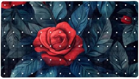 Bathtub Mat Non Slip 26.8x15.1In, Roses Leaf Bath Mat by Anna+Cowper