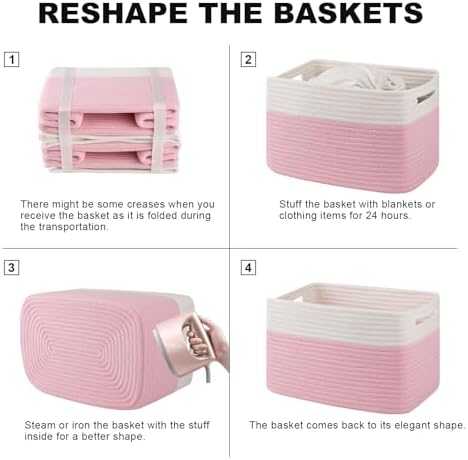 4 Pack Storage Baskets for Organizing, Woven Baskets for Shelves - Image 6