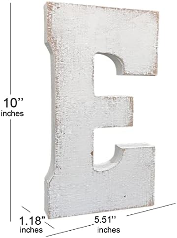 Wooden Letter E Decor, 10 Inch Rustic Alphabet Sign - Image 3