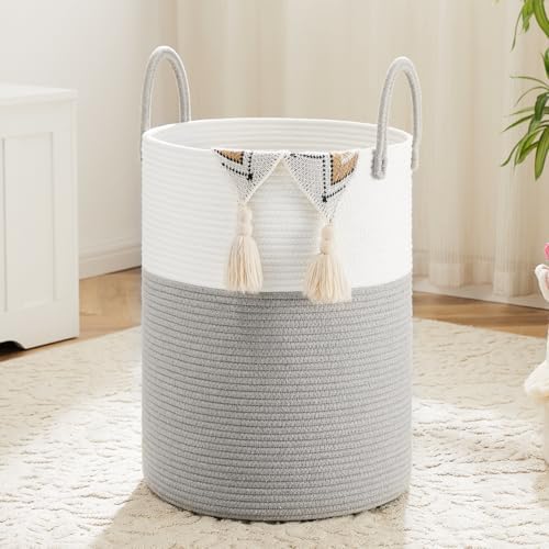 Artfeel Laundry Basket, Woven Cotton Rope Laundry Hamper, 80L by Artfeel