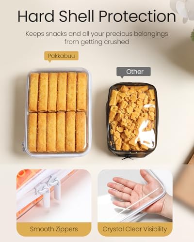 6 Pack Mixed Size White Clear Hard Shell Zipper Case, Diaper Bag Organizer - Image 5