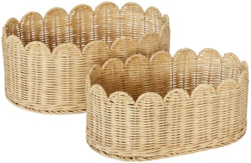 BEBE BASK Premium Scalloped Basket Set of 2 by BEBEBASK%C2%AE