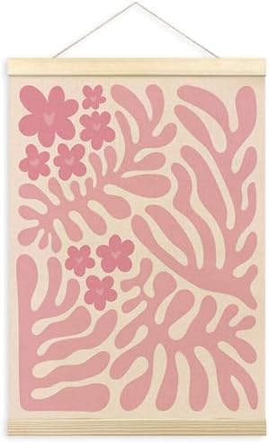 TLESKE Pink Boho Abstract Floral Poster Hanger Frame by Unknown