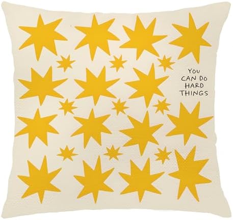 You Can Do Hard Things Affirmation Boho Pillow Cover 18x18, Inspirational by Unknown