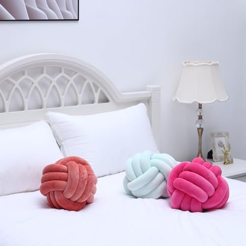 Petrella Light Green Knot Pillow Ball, 11 Inch Decorative Pillow - Image 7