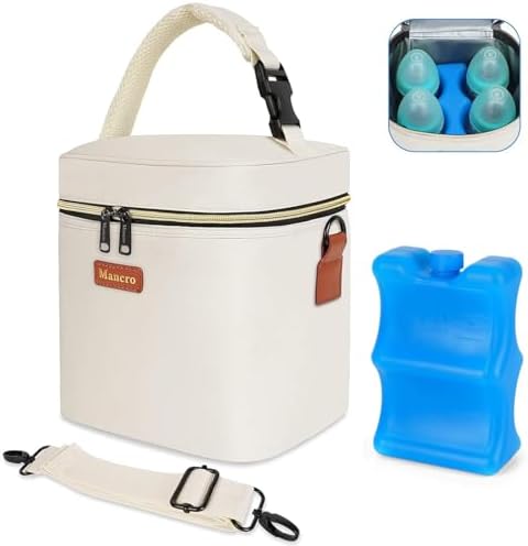 Mancro Breastmilk Cooler Bag for Travel, Fits 4 Baby Bottles Up to 9 Ounce by Mancro
