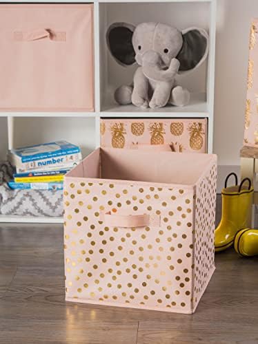 DII Woven Polyester Storage Bin, Polka Dot, Small Set of 2 - Image 4