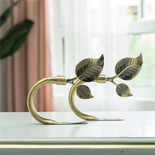 HIKMLK Leaf Shaped Curtain Tieback Holdbacks 2pcs, Handmade Metal Curtain Side - Image 2