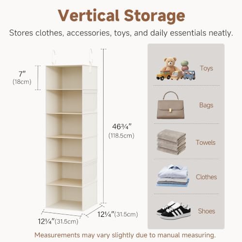 StorageWorks 6-Shelf Hanging Closet Organizer, Hanging Shelves - Image 3