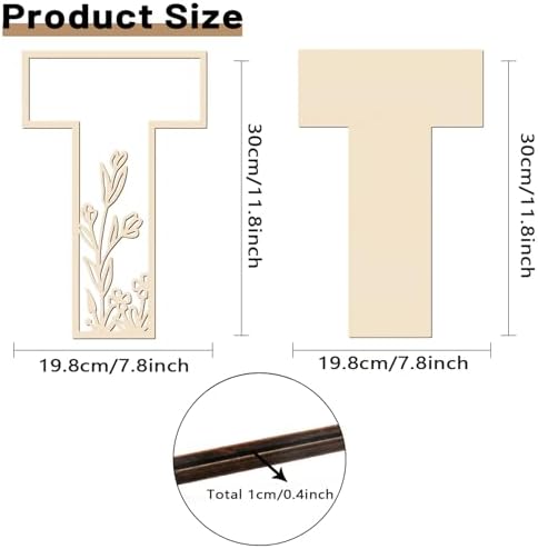 Layered 12 Inch Large Wooden Letters T - Image 2