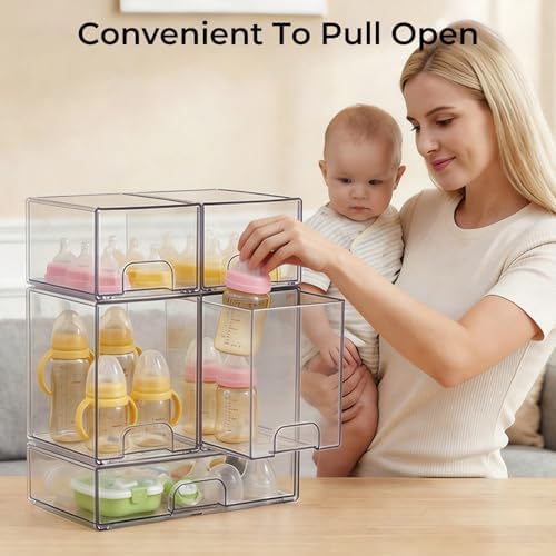 UFORU Baby Bottle Organizer, Stackable 4‑Pack Storage Drawers - Image 5