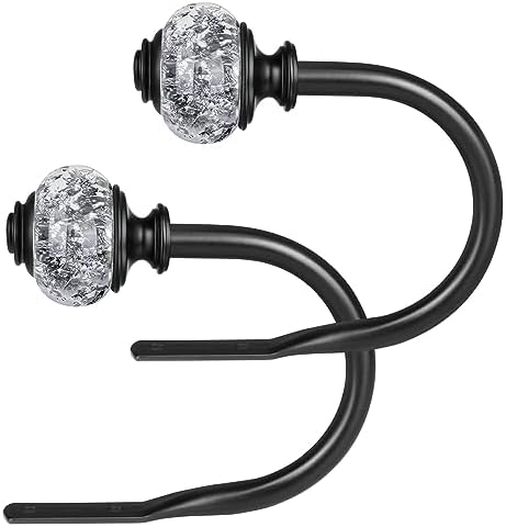 USFOOK Black Curtain Holdbacks, Decorative Drapery Tiebacks, 2 Pack/1 Pair by USFOOK