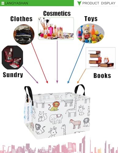 Rectangular Collapsible Simplified Zoo Storage Basket Nursery Organizer - Image 3