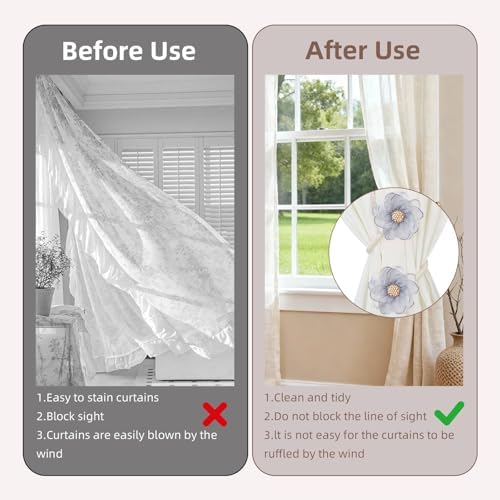 AULEEP Flower Curtain Holdbacks Tiebacks - Image 4