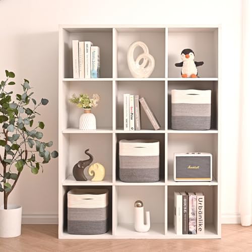 ICERZCZ 11 Inch Cube Storage Bins, Storage Cube Organizer Bins, Woven Cotton - Image 3