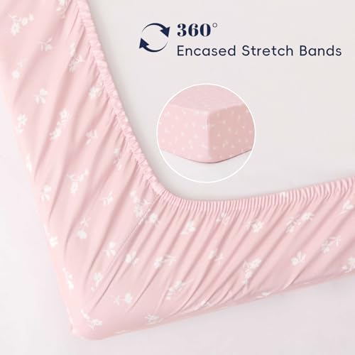 PHF 3 Pack Soft Floral & Animal Crib Sheets Fitted, Comfy Breathable Baby Sheets - Image 4