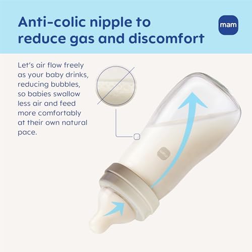 MAM 9oz Pure Glass Feel Good Anti-Colic 2+ Months Baby Bottle, 1 Pk - Image 3