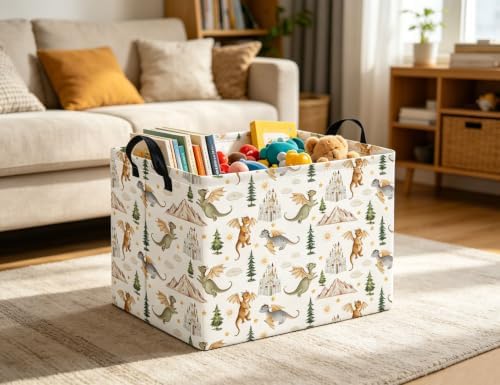 Rectangular Kids Basket Baby Girl Basket Fabric Storage Bin Organizer Box Room - Image 4