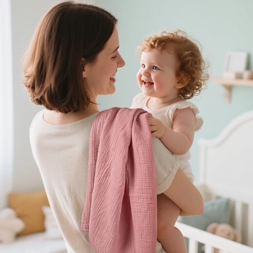Muslin Receiving Blankets 5 Pack, Soft Swaddle Wraps - Image 2