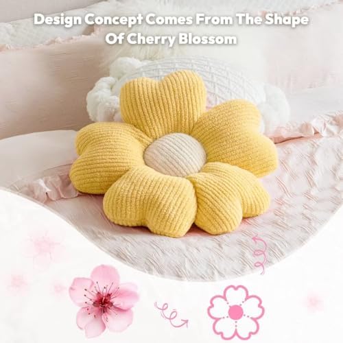 Sioloc Yellow Flower Pillow, Decorative Throw Pillow - Image 6