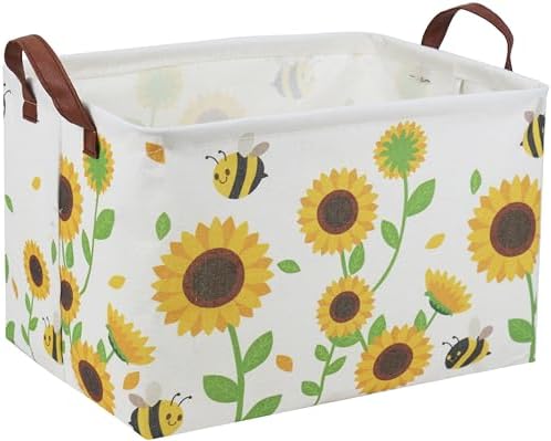 Rectangular Sunflower Baskets Gift Basket Empty Storage Bin Organizer Box Room by DDBASKET
