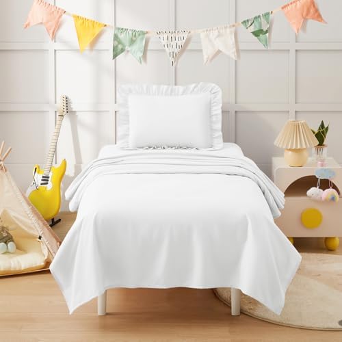 KKJIAF 3 Piece White Toddler Sheet Set - Image 4