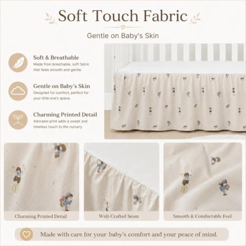 Crib Skirt with Platform, Ruffled Wave Design Baby Bed Skirt - Image 5