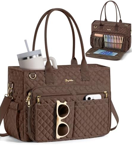Bagstellar Teacher Tote Bag for Women, 15.6" Laptop Work Tote Computer Bag by Bagstellar