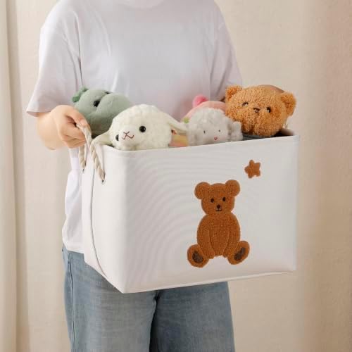 Large Toy Storage Box, Stuffed Animal Storage Baby Toddler Toys Basket Bear - Image 3