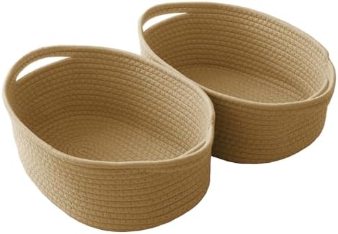 JMvicyroam Small Woven Basket, Empty Gift Basket, Jute/2 Pack by JMvicyroam