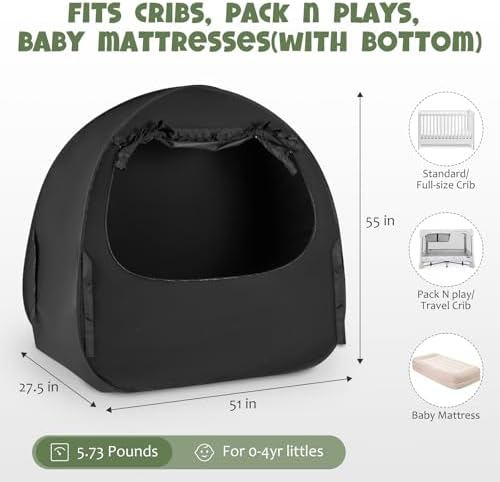 Pack And Play Crib Tent Blackout Cover - Image 3