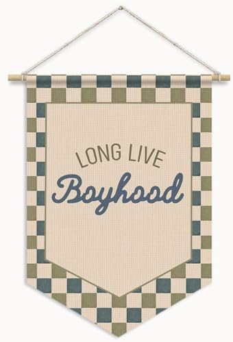 Boy Room Decor, Long Live Boyhood Nursery Wall Banner Pennants Flag by Unknown