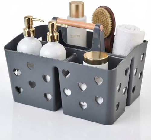 Gray Portable Shower Caddy, Plastic Basket Organizer by NINU