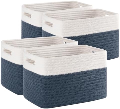 4 Pack Storage Baskets for Organizing, Woven Baskets for Shelves by SIXDOVE