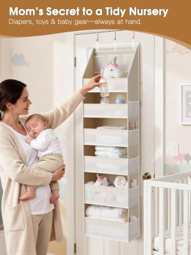 Criusia Over the Door Organizer, 6-Shelf Closet Hanging Storage - Image 3