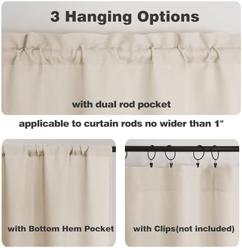 Chyhomenyc Valance for Windows, Light Filtering Faux Linen Solid Short Curtain - Image 5