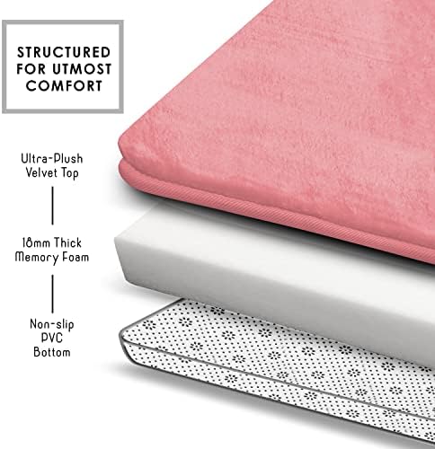 Clara Clark 3 Piece Bathroom Rugs Bath Mat Set, Velvet Memory Foam Bath Mats - Image 5