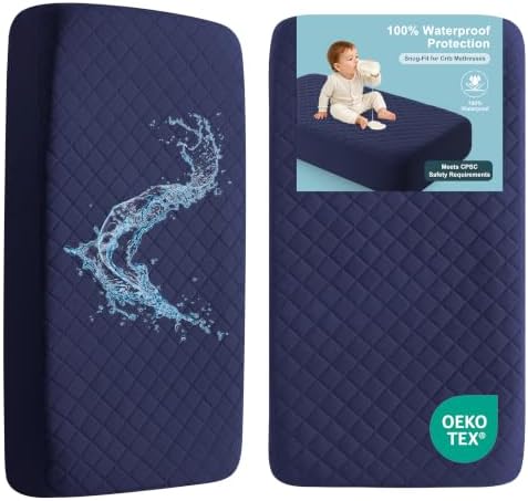 BEDSUM 2-Pack Waterproof Crib Mattress Protector by BEDSUM