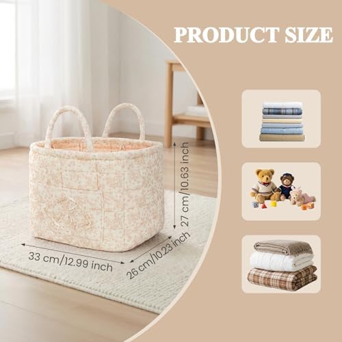 Floral Fabric Storage Basket Car Interior Storage Basket Underwear Sundries - Image 6