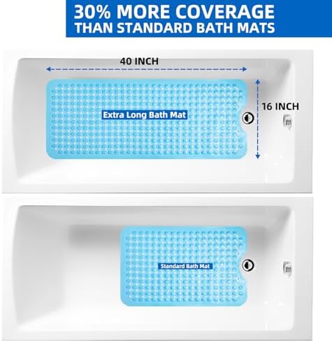 MOONFLY Shower and Bathtub Mat, 40x16 Inches - Image 6