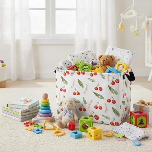 Kid Cute Rectangle Storage Basket Baby Toy Clothes Storage Bin Nursery Playroom - Image 7