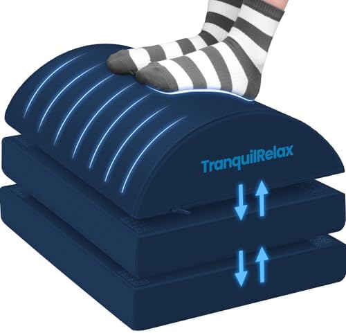 TranquilRelax Foot Rest Under Desk, 3-Height Adjustable Foot Stool by Unknown