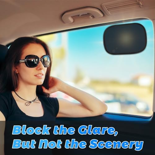 Car Window Shade for Sun Glare, 2 Pack Mini Car Sun Shade Semi-Transparent - Image 5