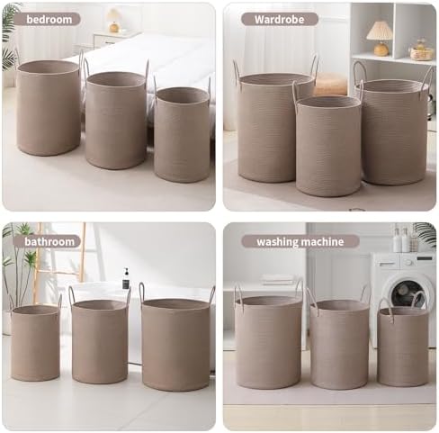 Laundry Basket Hamper Tall Rope Storage Woven - Image 4