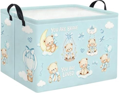 Rectangular Kids Storage Basket Baby Gift Basket Cute Toy Storage Bin Organizer by TIBAOLOVER