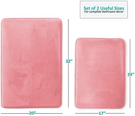 Clara Clark 2 Piece Bathroom Rugs Bath Mat Set, Velvet Memory Foam Bath Mats - Image 3