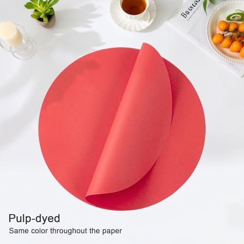 SHACOS 100 pcs Christmas Disposable Round Paper Placemats 13 inch Colored Paper - Image 2