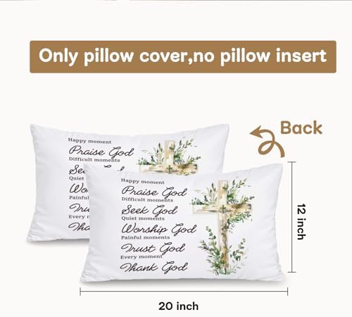 Eucalyptus Cross Christian 12x20 Pillow Cover, Bible Verse Home Decor, Bible - Image 3