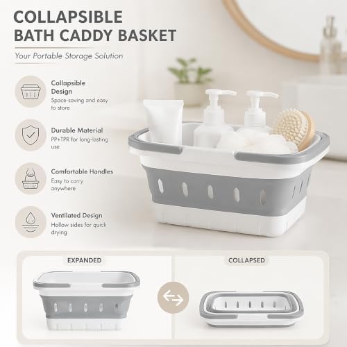 Handheld Foldable Bathroom Bath Storage Basket - Image 5