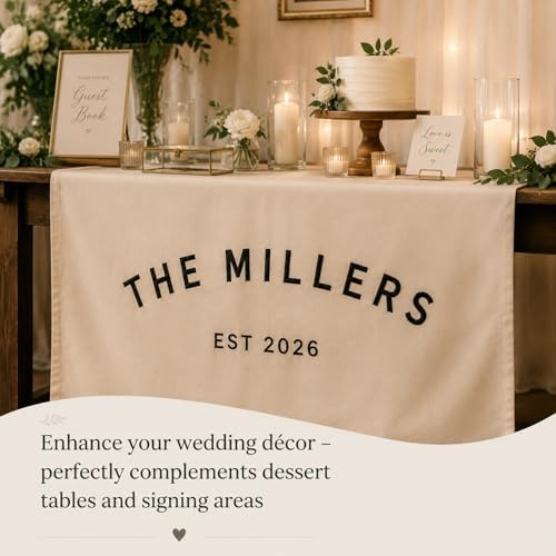 Custom Last Name Wedding Banner, Embroidered Wedding Welcome Sign - Image 4